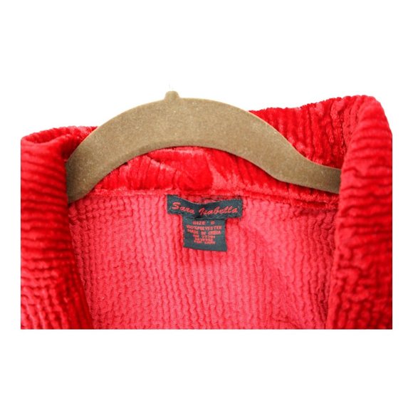 Sara Isabella Cocktail Blazer Women Small Red Crushed Velvet‎ Cardigan - Picture 6 of 7